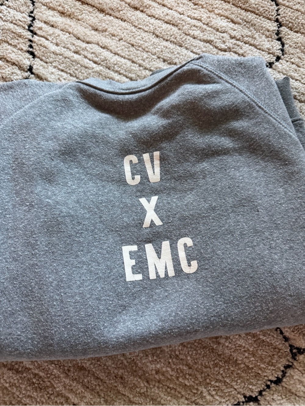 Clare V Gray Crewneck Sweatshirt with White liberté text - Picture 2 of 6